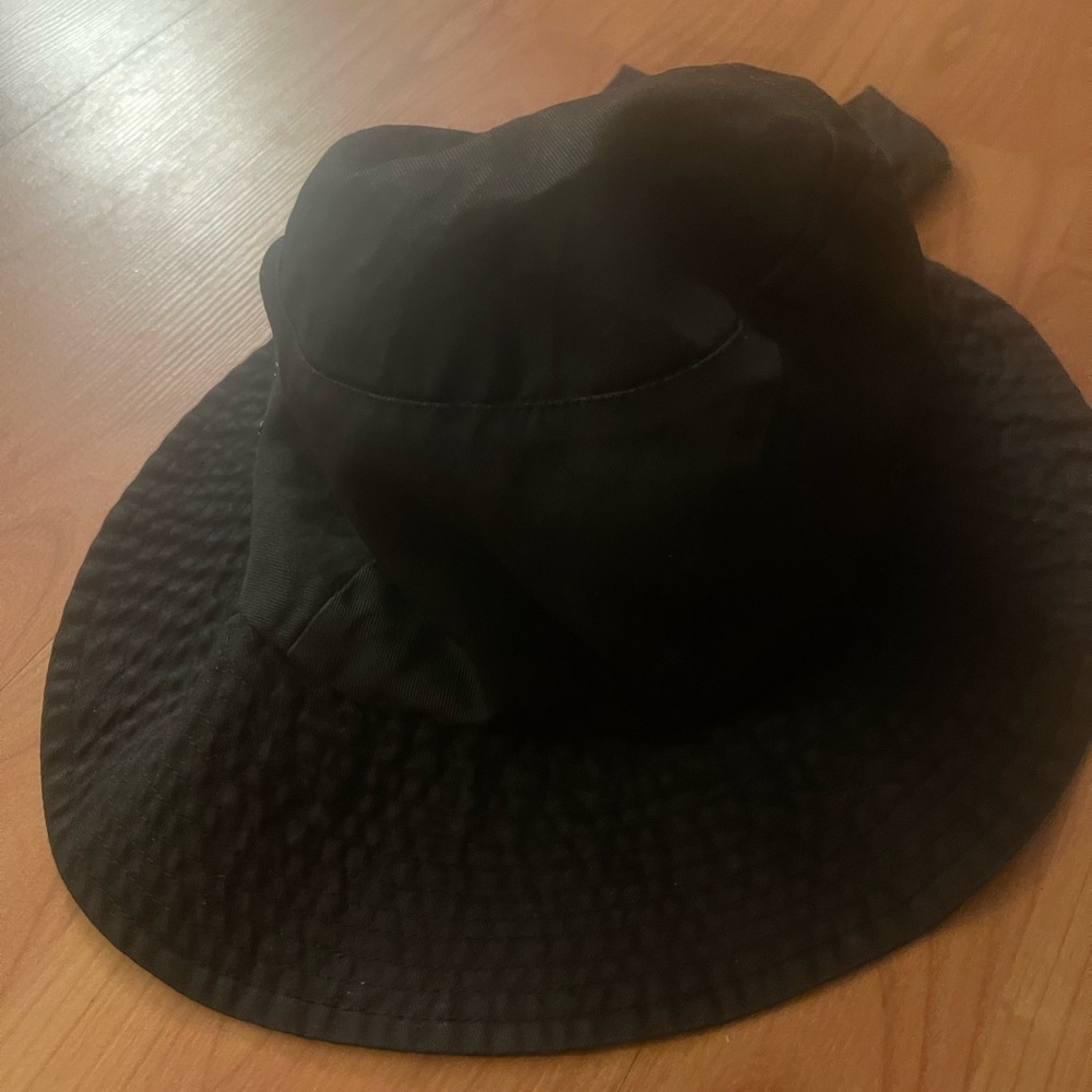 Betmar New York Sun Hat Black Canvas Oversized Bill Bow In Back Snug Fit Travel